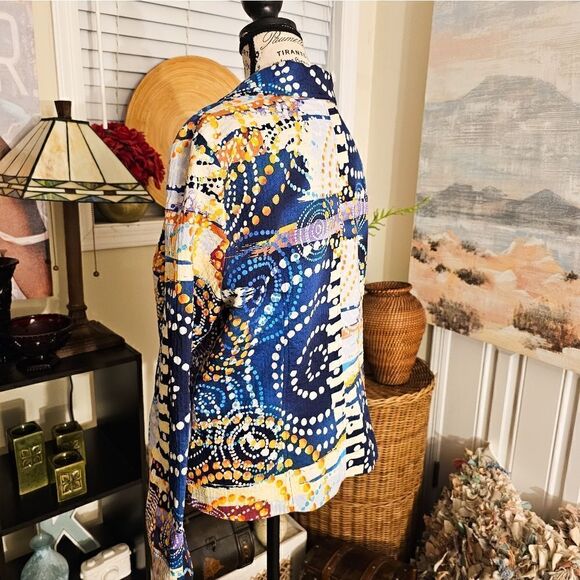 New Requirements Geometric Print Swirl Detail Lightweight Jacket. XL Fit - Picture 3 of 12